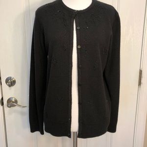 Carolyn Taylor black dressy cardigan, size S